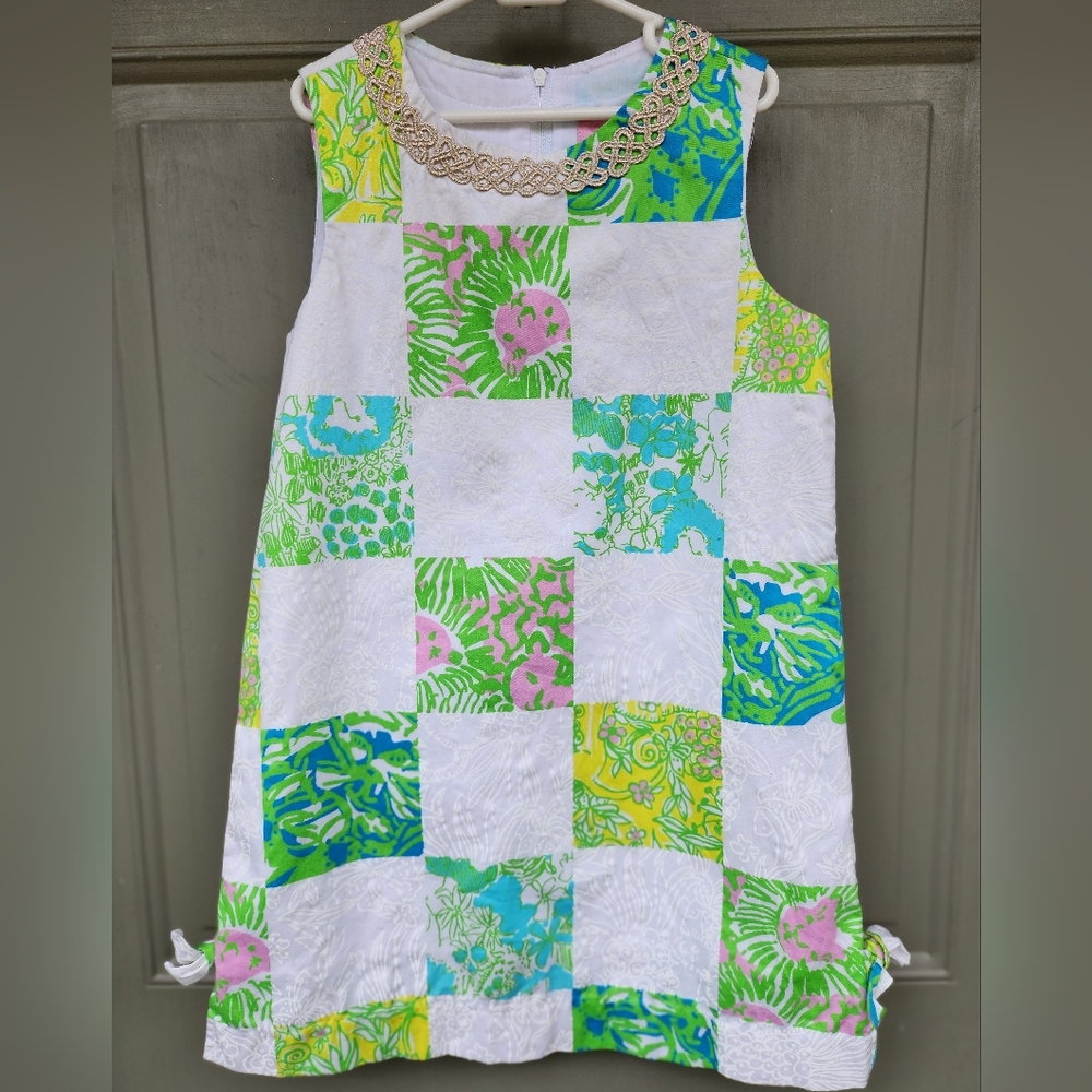 Lilly Pulitzer Girls Dress with Gold Trim EUC sz 8